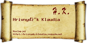 Hrivnyák Klaudia névjegykártya