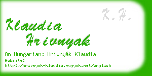 klaudia hrivnyak business card