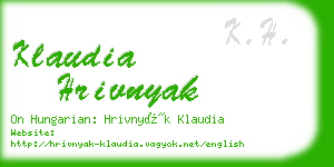 klaudia hrivnyak business card